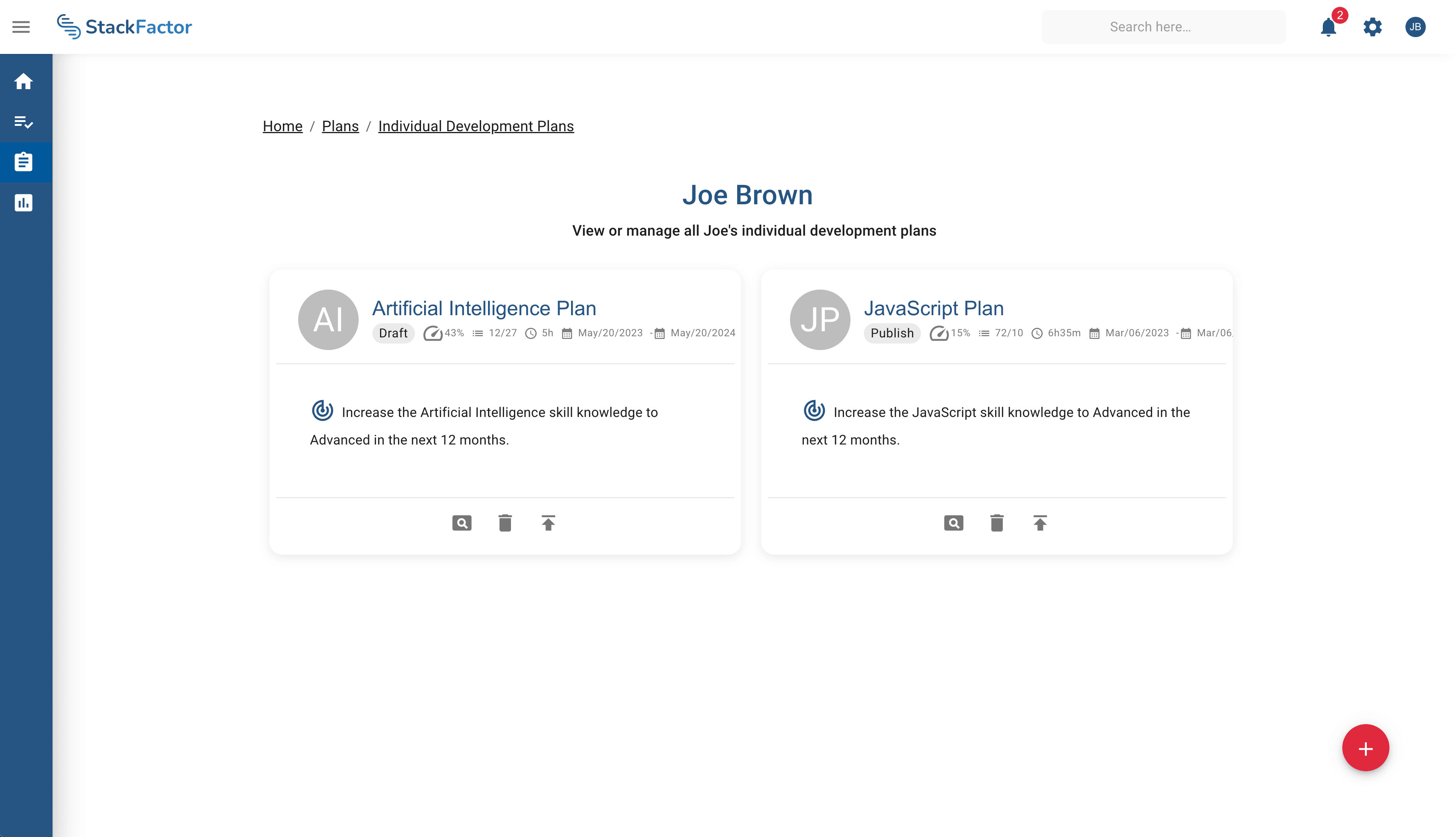 Manage Training Plans